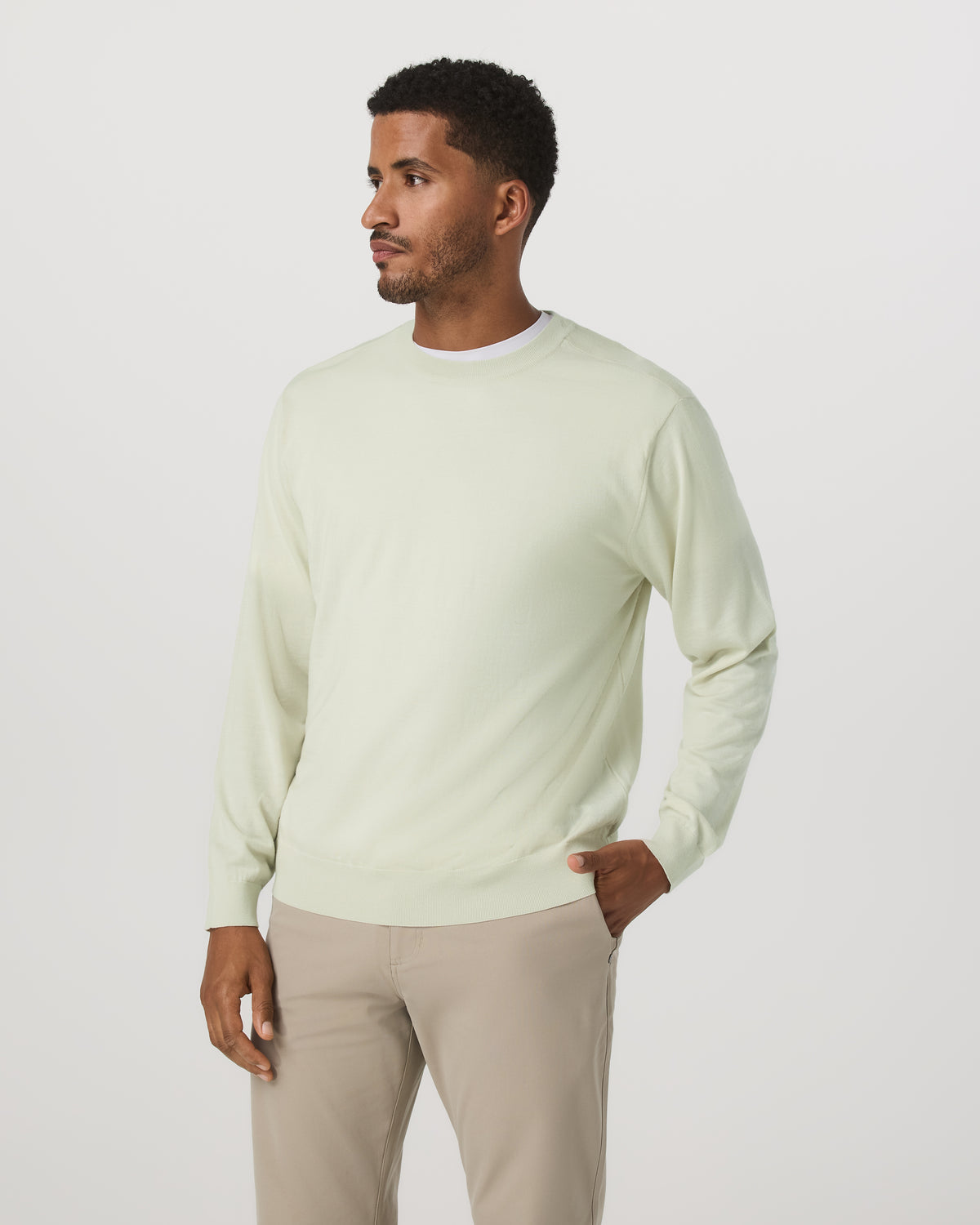 Men's Merino Fine Gauge Wool Sweater Sandalwood | Vuori Outlet