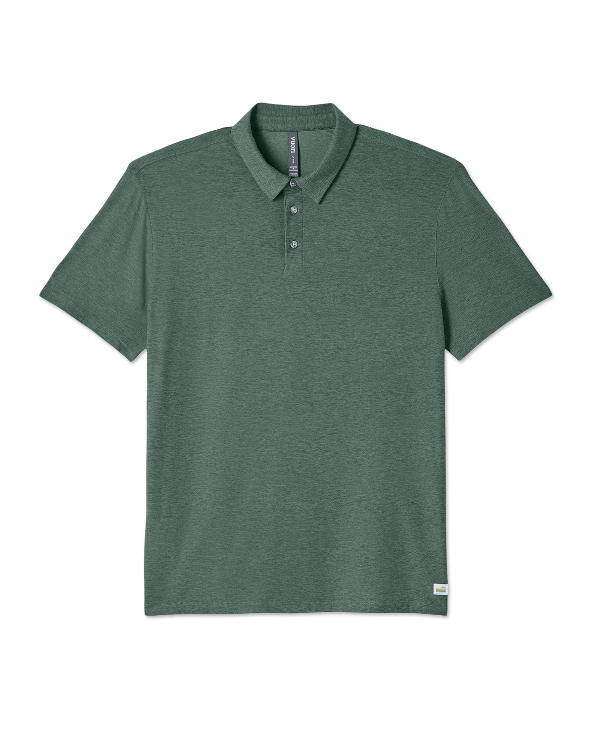 Strato Tech Polo Men's Agate Green Heather Polo Shirt | Vuori US