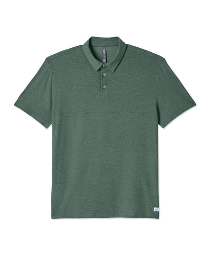 Strato Tech Polo Men's Agate Green Heather Polo Shirt | Vuori US