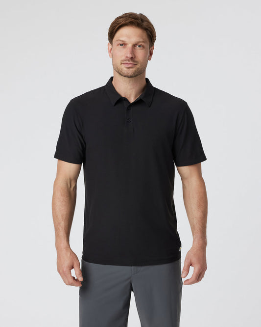 Strato Tech Polo Men's Black Polo Shirt | Vuori Clothing