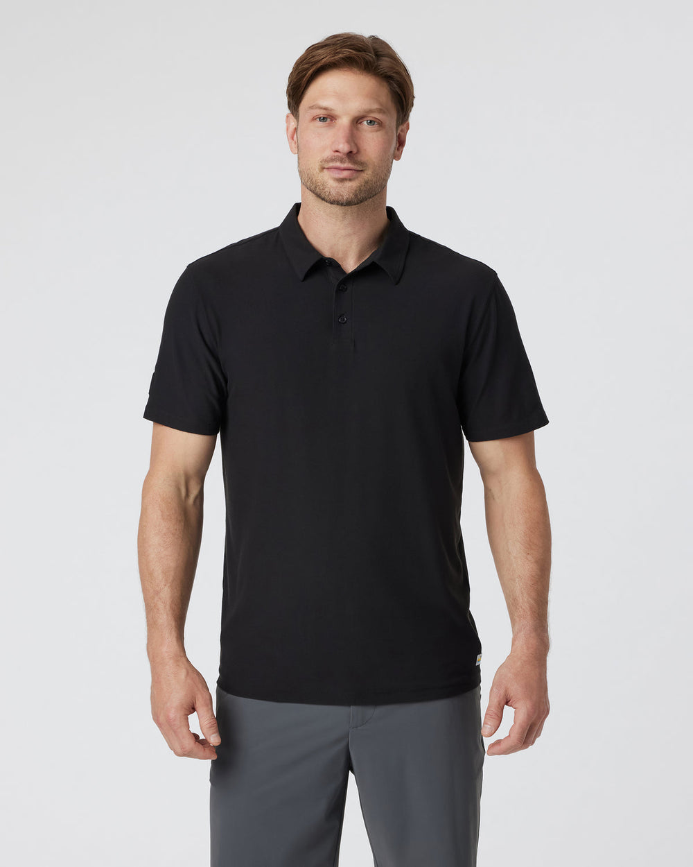 Strato Tech Polo Men's Black Polo Shirt | Vuori Clothing