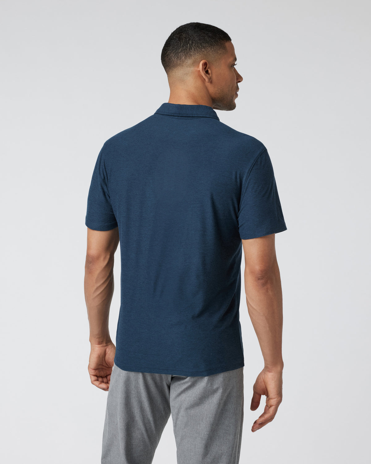 Strato Tech Polo Men's Navy Heather Polo | Vuori