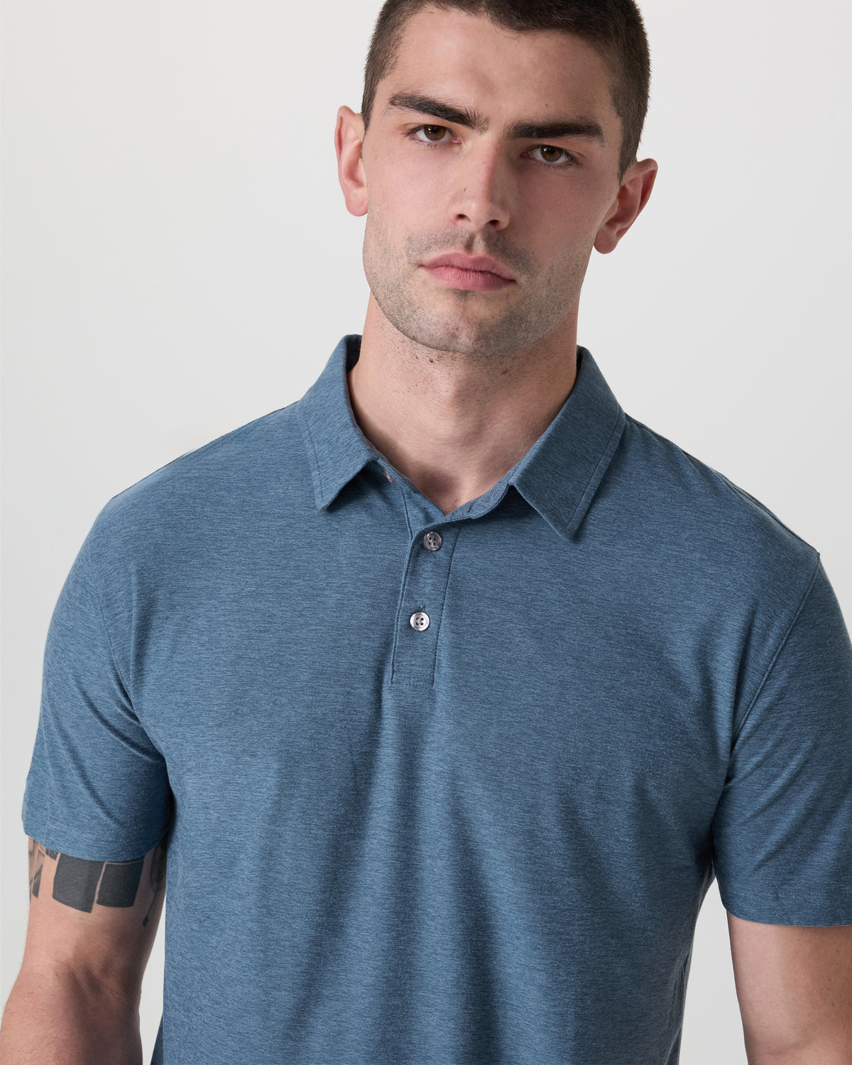 Strato Tech Polo Men's Pool Blue Heather Polo | Vuori Discount