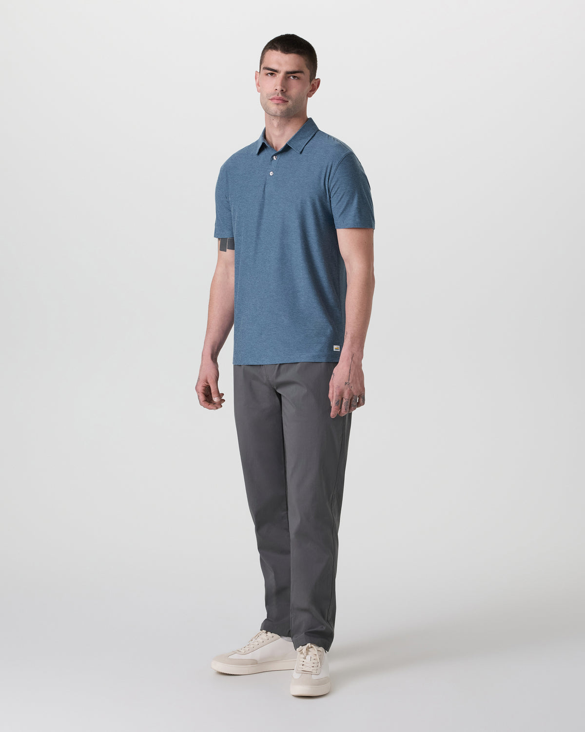 Strato Tech Polo Men's Pool Blue Heather Polo | Vuori Discount