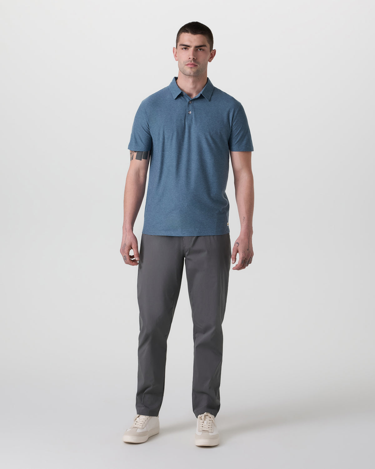 Strato Tech Polo Men's Pool Blue Heather Polo | Vuori Discount