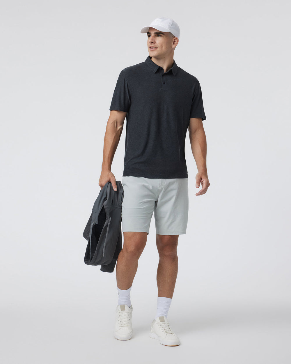 Strato Tech Polo Men's Charcoal Tech Polo Shirt | Vuori For sale