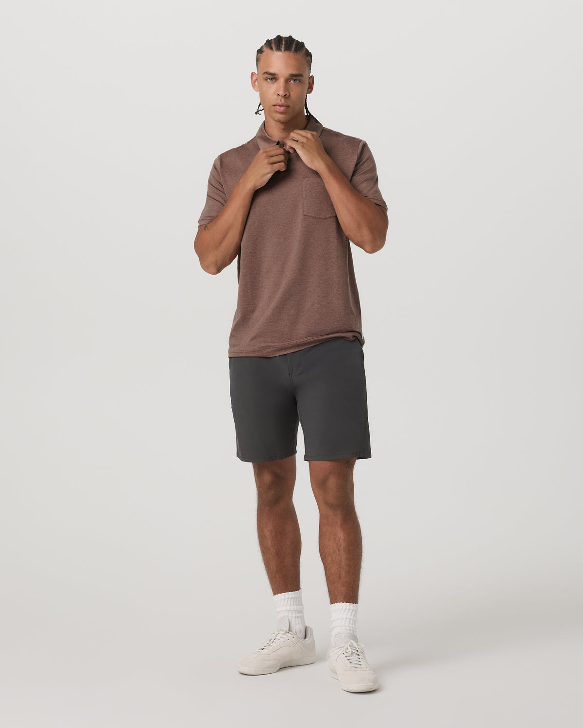 Short Sleeve Ponto Performance Polo Sable Heather | Vuori Outlet