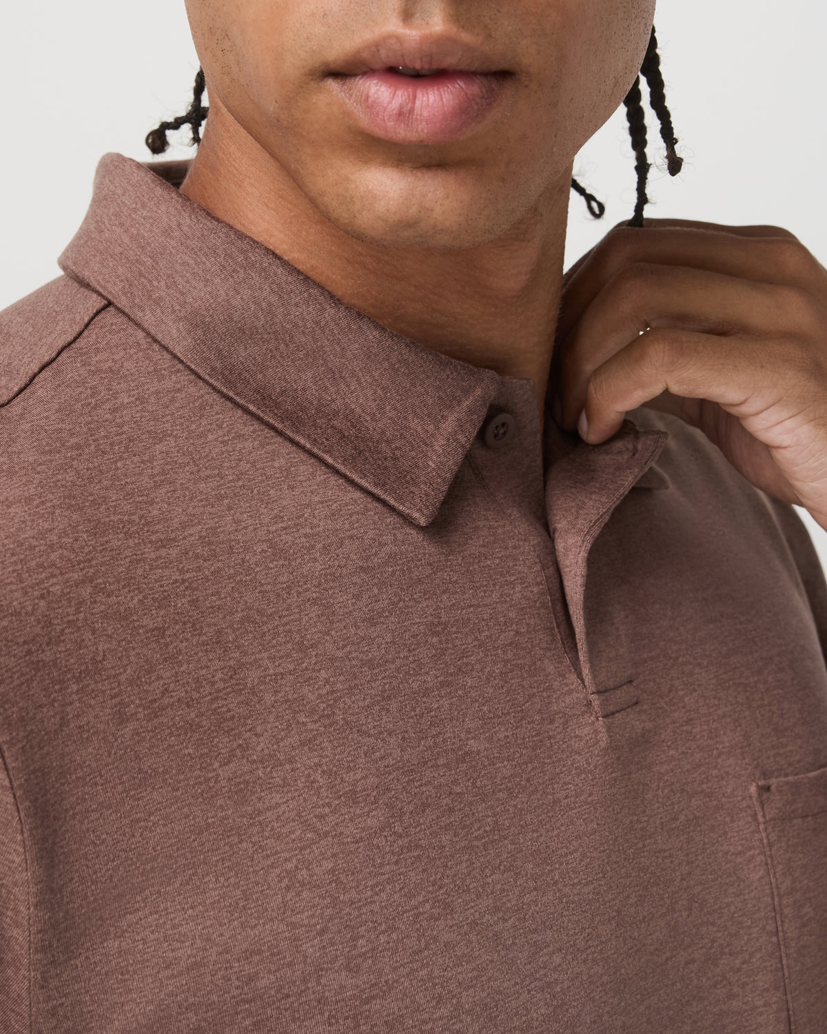 Short Sleeve Ponto Performance Polo Sable Heather | Vuori Outlet
