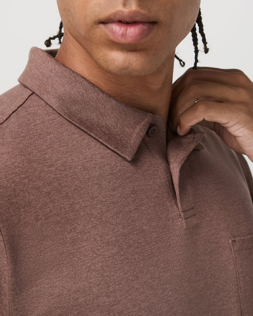 Short Sleeve Ponto Performance Polo Sable Heather | Vuori Outlet