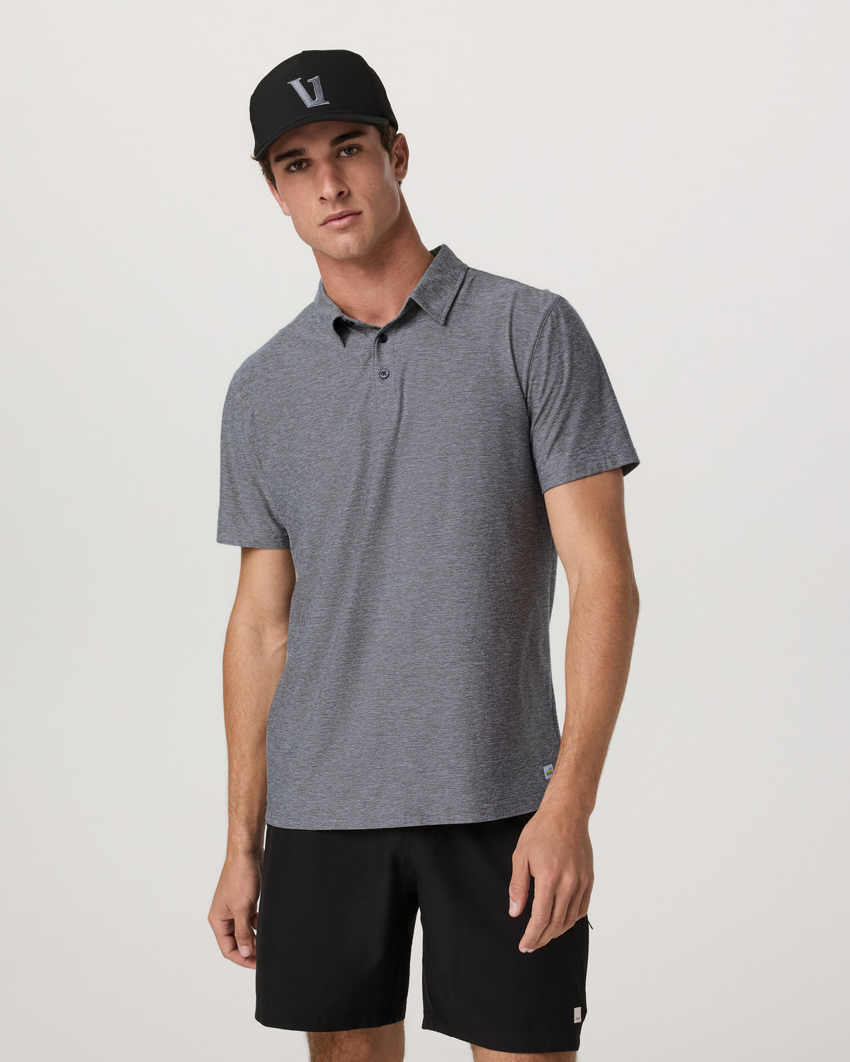 Strato Tech Polo Men's Heather Grey Polo Shirt | Vuori US