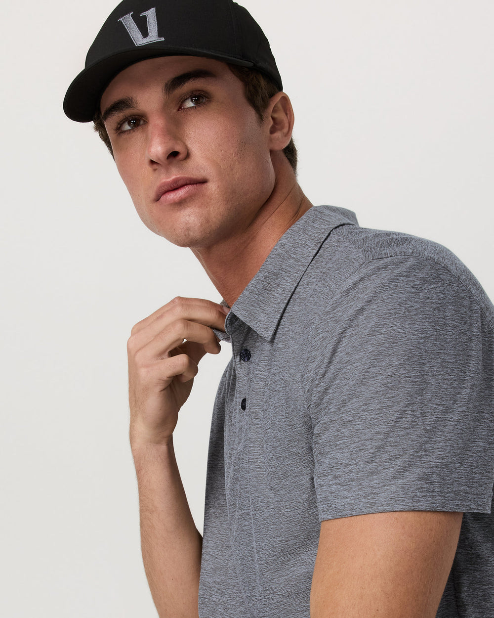 Strato Tech Polo Men's Heather Grey Polo Shirt | Vuori US