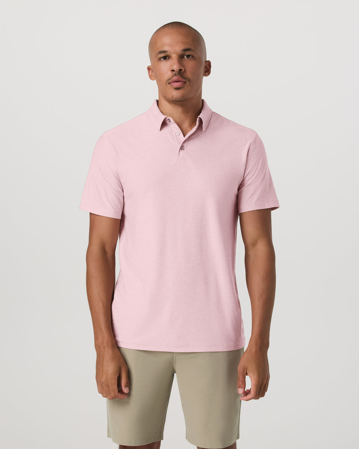Strato Tech Polo Men's Faded Rose Heather Polo Shirt | Vuori Clothing