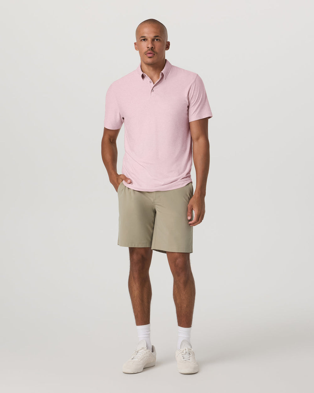 Strato Tech Polo Men's Faded Rose Heather Polo Shirt | Vuori Clothing