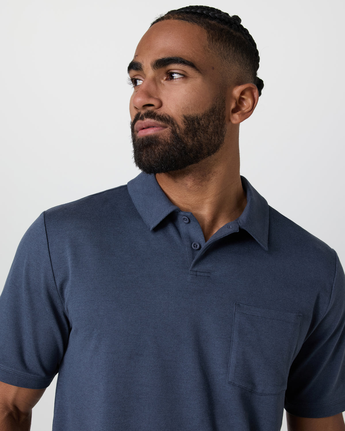 Short Sleeve Ponto Performance Polo Azure Heather | Vuori