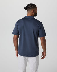 Short Sleeve Ponto Performance Polo Azure Heather | Vuori
