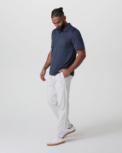 Short Sleeve Ponto Performance Polo Azure Heather | Vuori