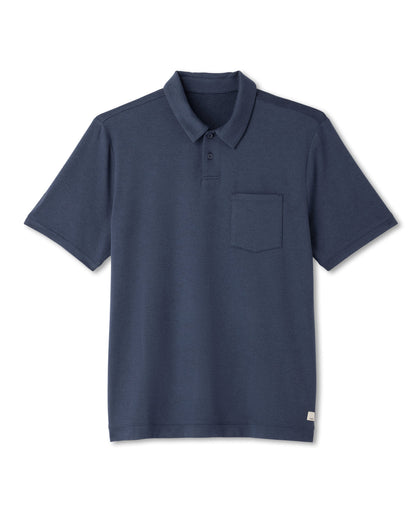 Short Sleeve Ponto Performance Polo Azure Heather | Vuori