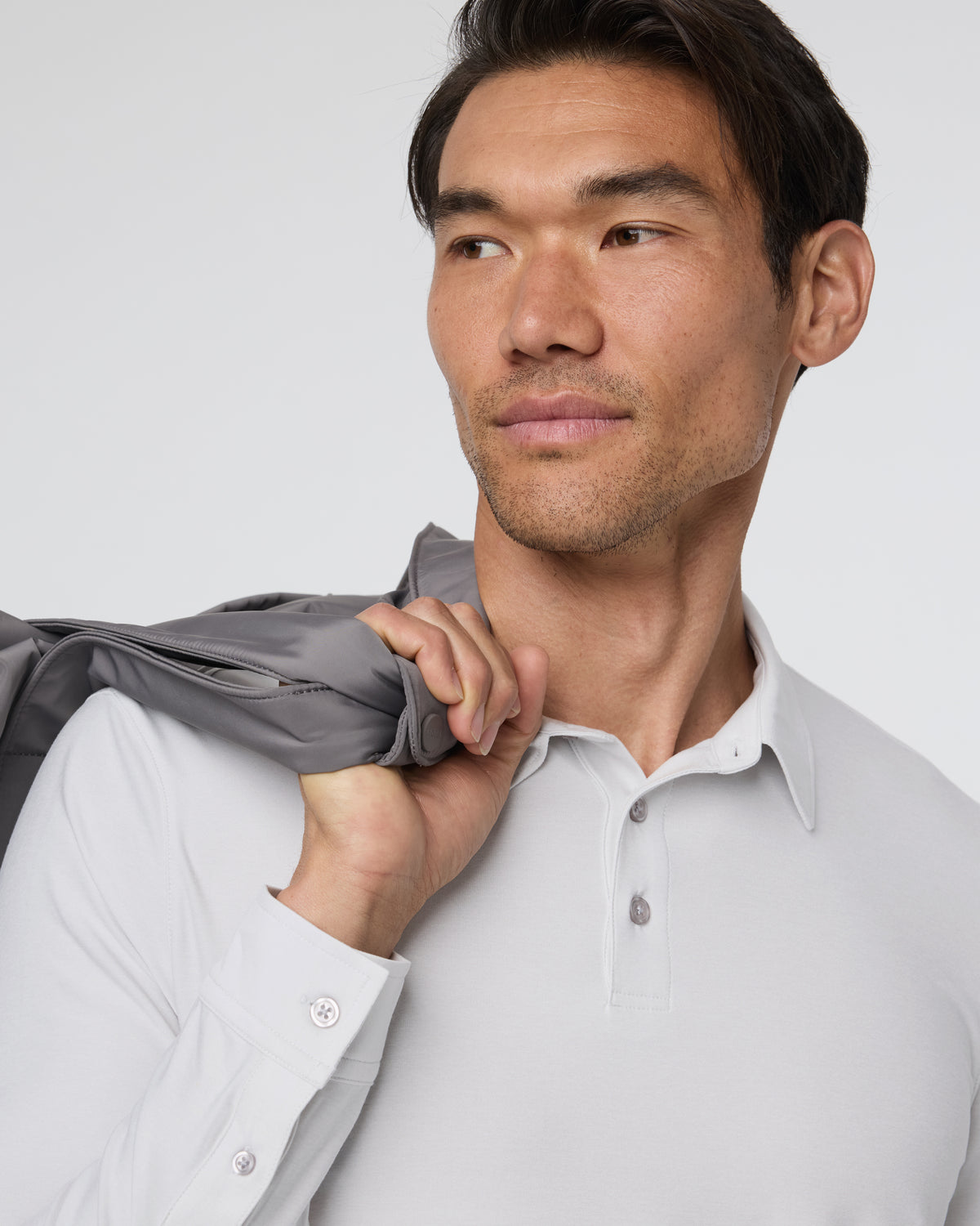 Long Sleeve Strato Tech Polo Frost Grey Heather | Vuori Sale