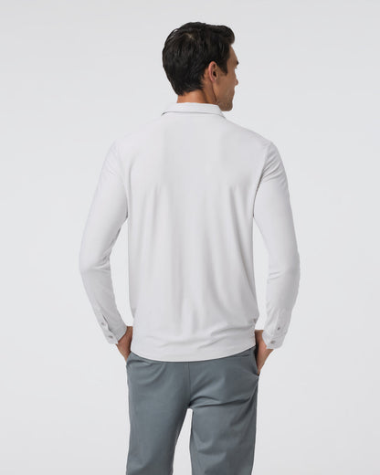 Long Sleeve Strato Tech Polo Frost Grey Heather | Vuori Sale
