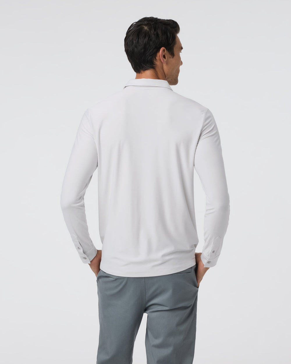 Long Sleeve Strato Tech Polo Frost Grey Heather | Vuori Sale