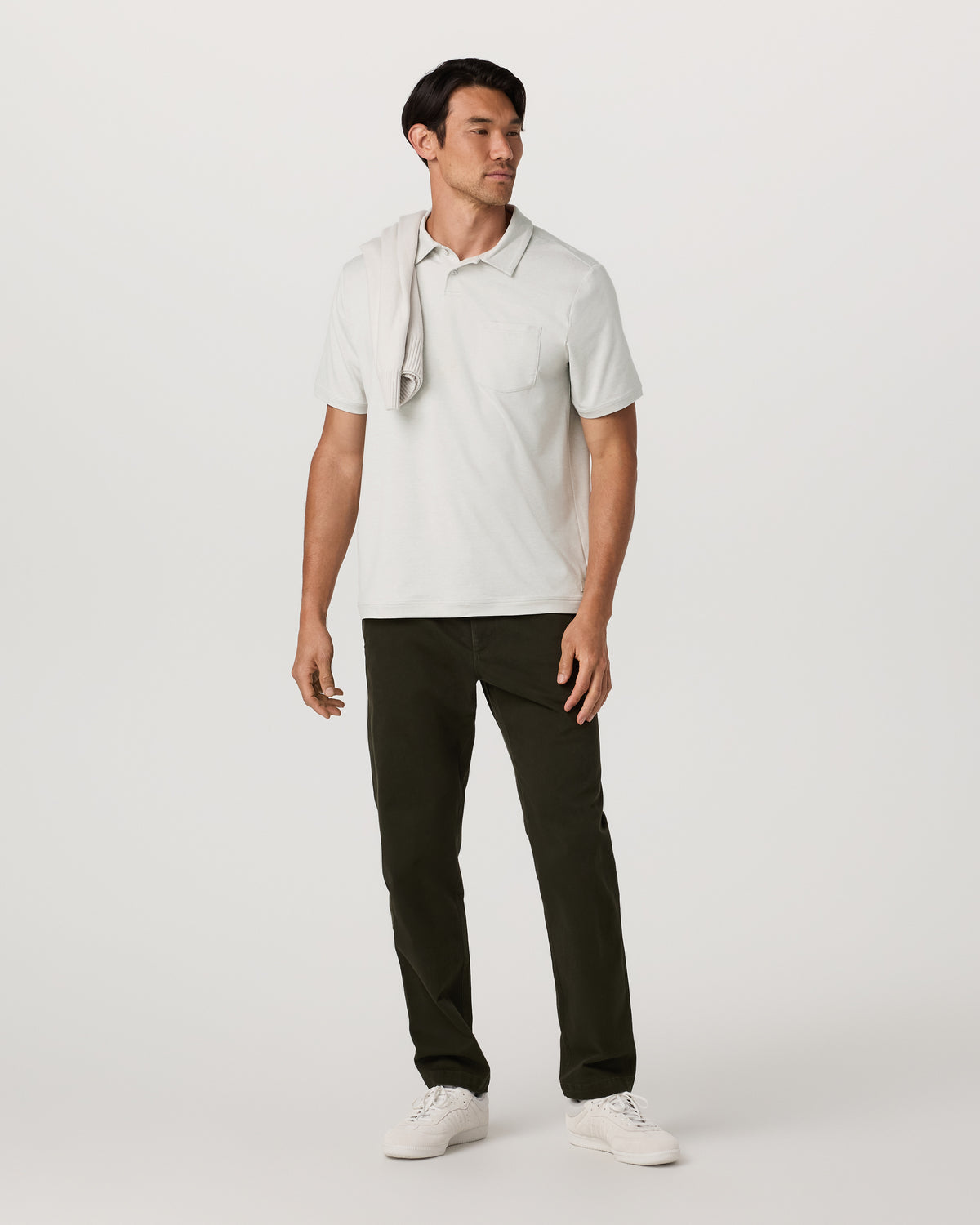 Men's Short Sleeve Ponto Performance Polo Salt Heather | Vuori On sale