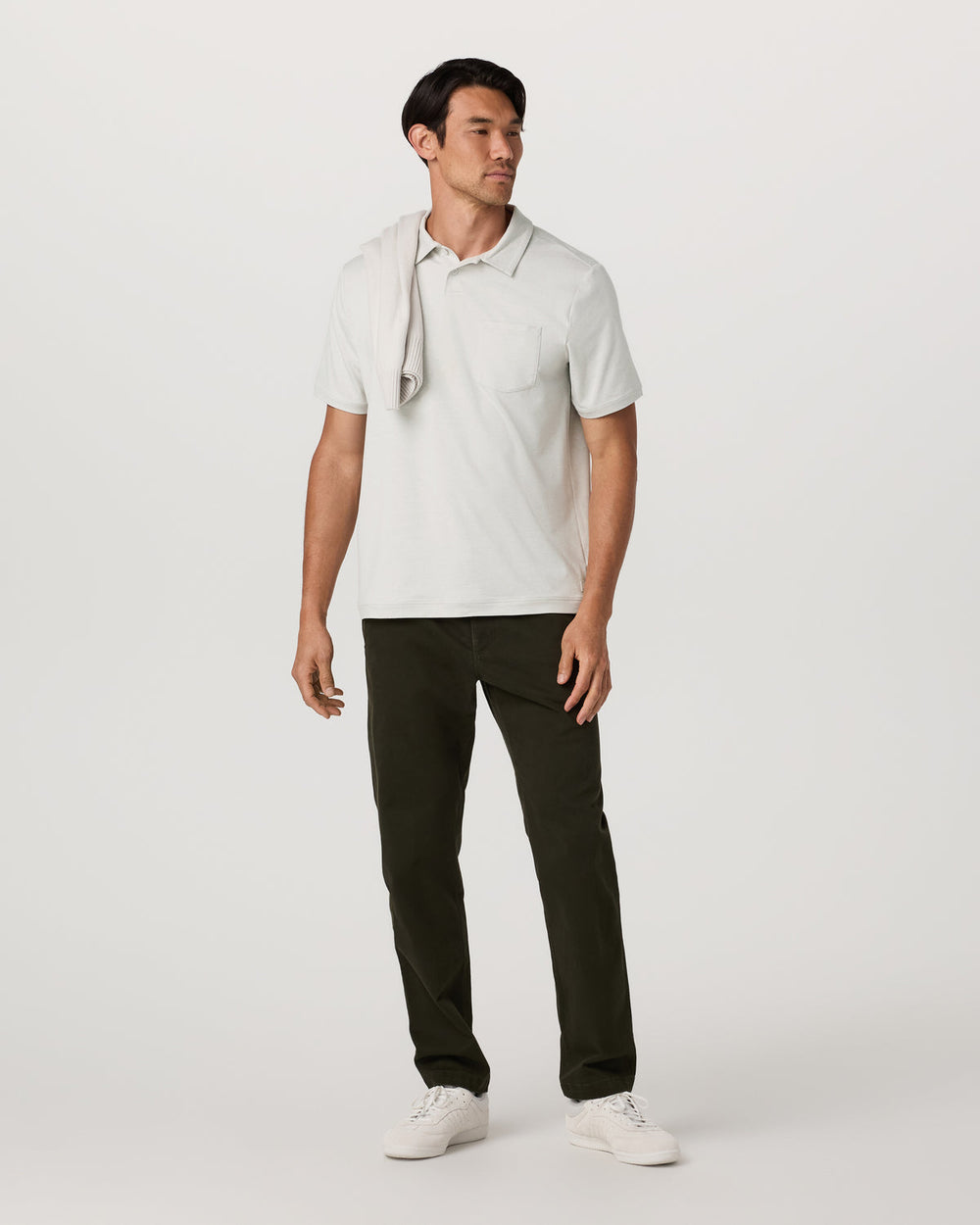 Men's Short Sleeve Ponto Performance Polo Salt Heather | Vuori On sale