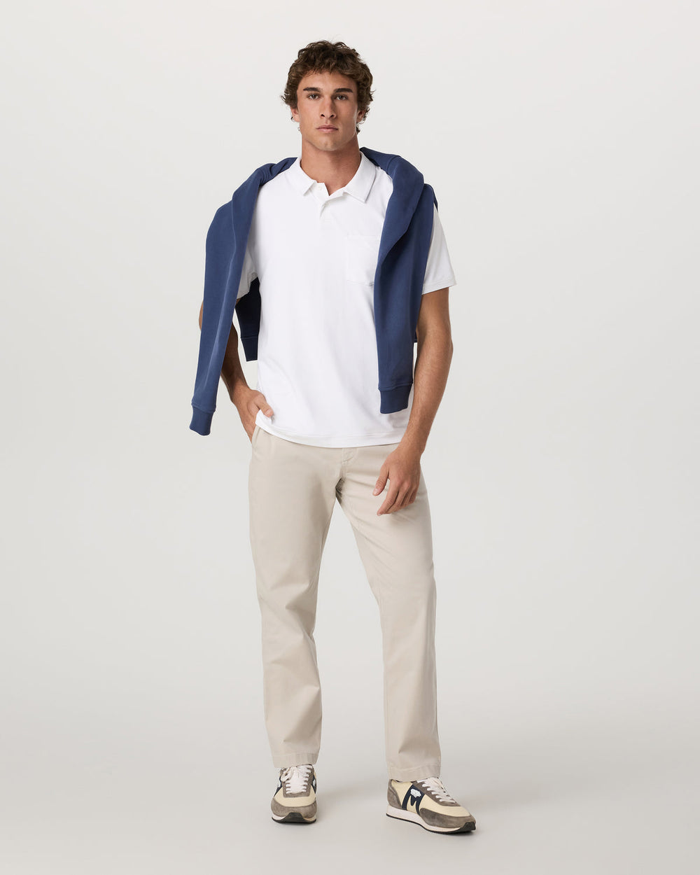 Men's Short Sleeve Ponto Performance Polo White | Vuori For sale
