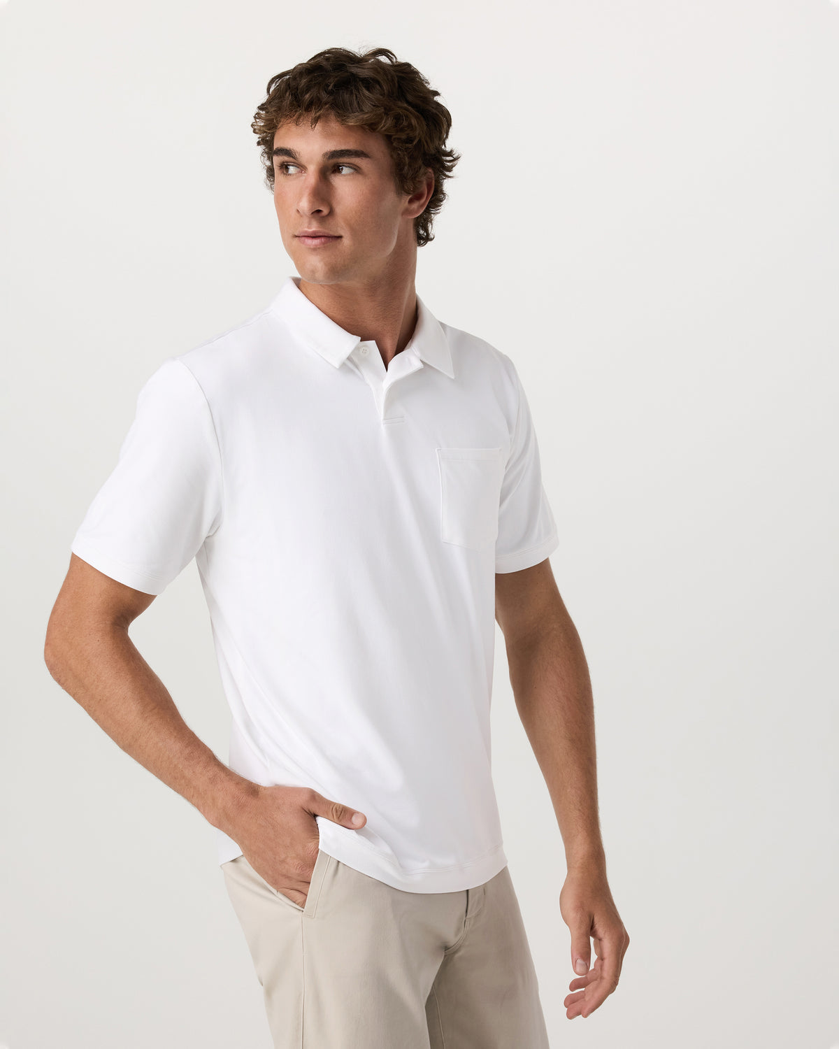 Men's Short Sleeve Ponto Performance Polo White | Vuori For sale