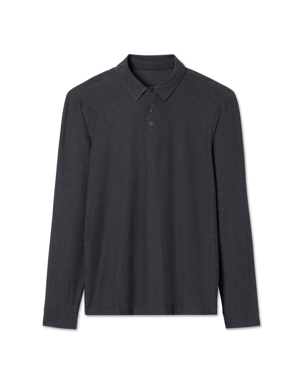 Long Sleeve Strato Tech Polo Charcoal Heather | Vuori Clothing