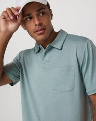 Short Sleeve Ponto Performance Polo Misty Blue Heather | Vuori