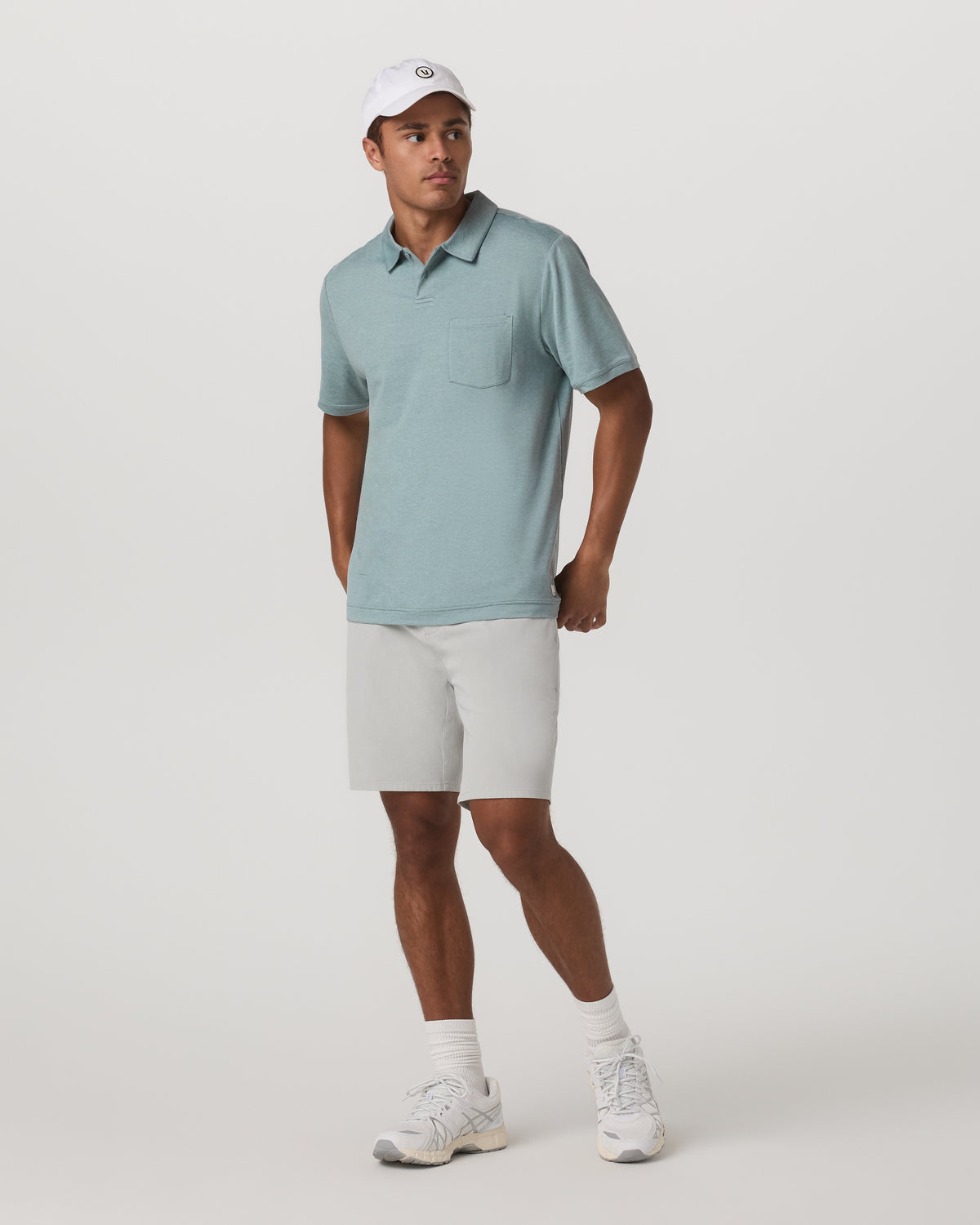 Short Sleeve Ponto Performance Polo Misty Blue Heather | Vuori