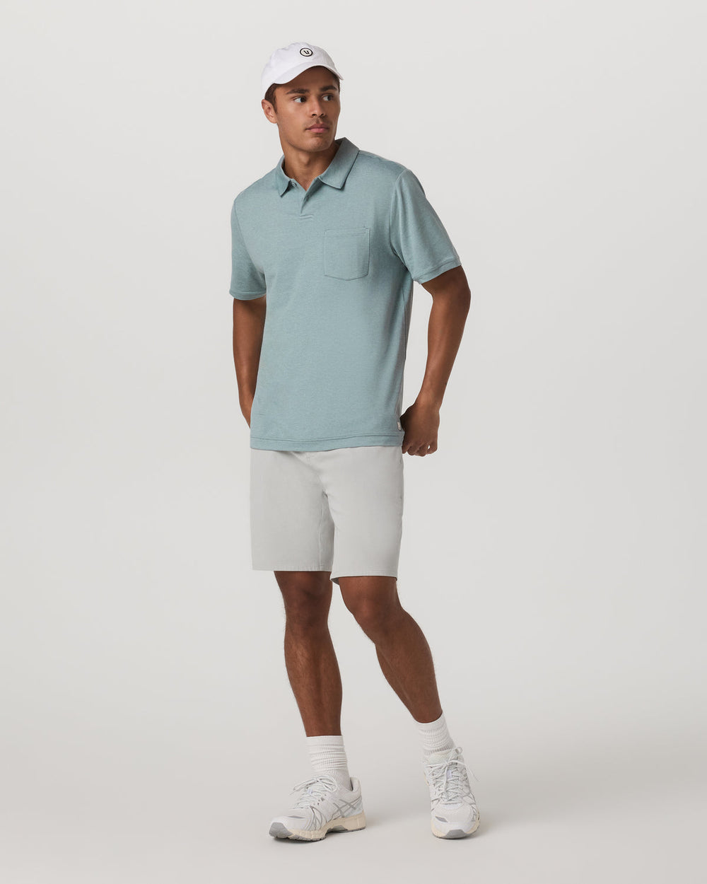 Short Sleeve Ponto Performance Polo Misty Blue Heather | Vuori