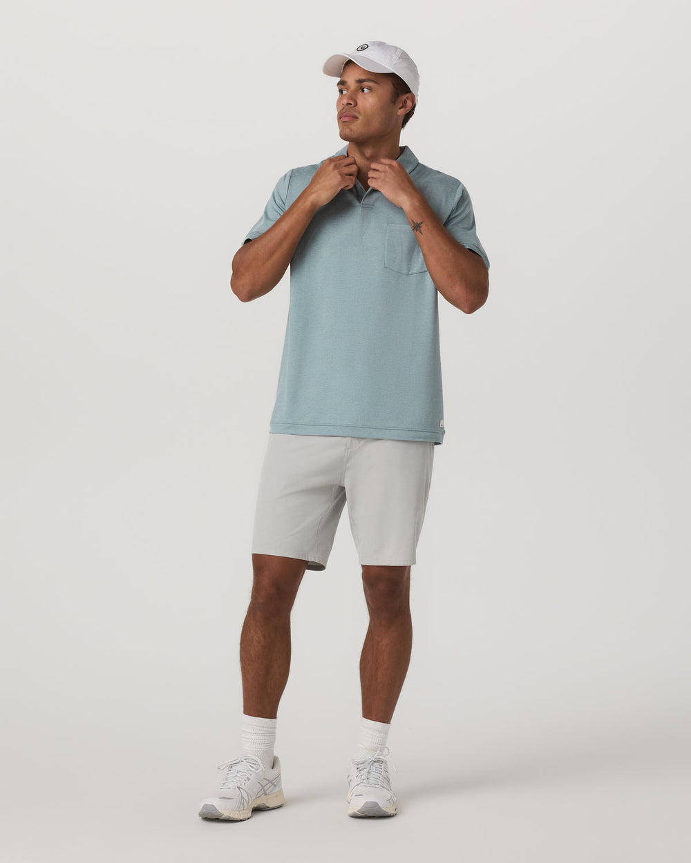 Short Sleeve Ponto Performance Polo Misty Blue Heather | Vuori
