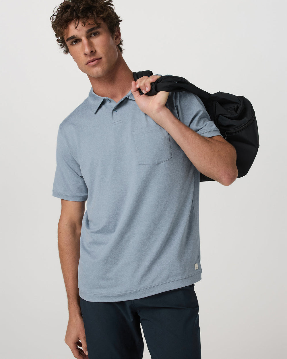 Short Sleeve Ponto Performance Polo Blue Dusk Heather | Vuori On sale
