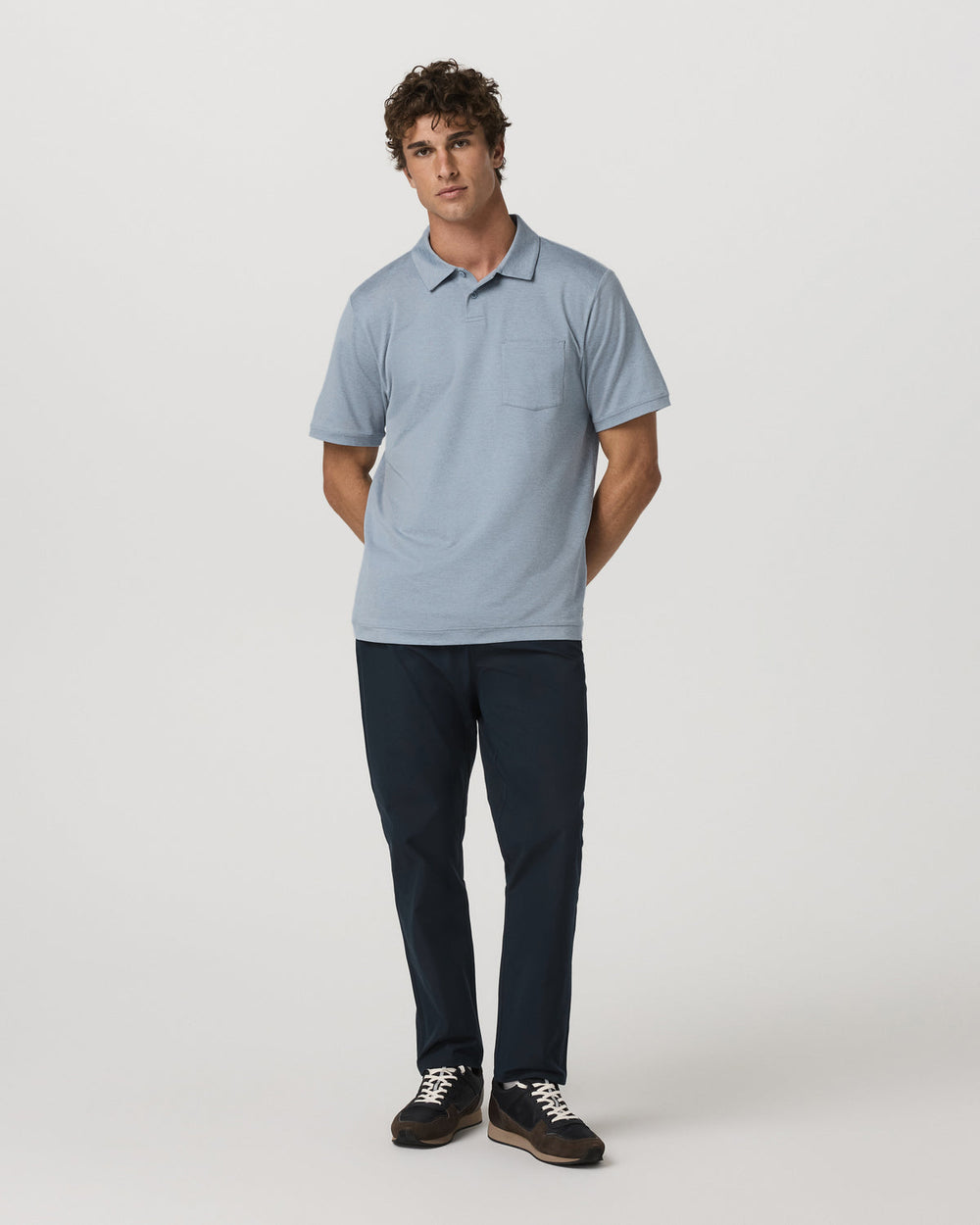 Short Sleeve Ponto Performance Polo Blue Dusk Heather | Vuori On sale