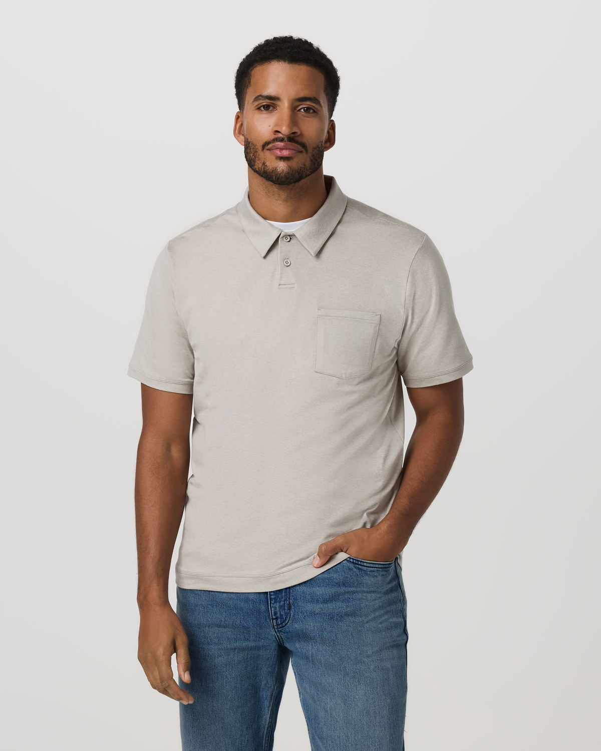 Short Sleeve Ponto Performance Polo Dark Salt Heather | Vuori For sale