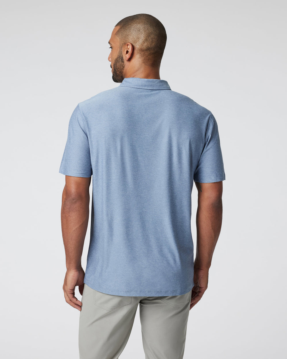 Strato Tech Polo Men's Chambray Heather Polo | Vuori Online