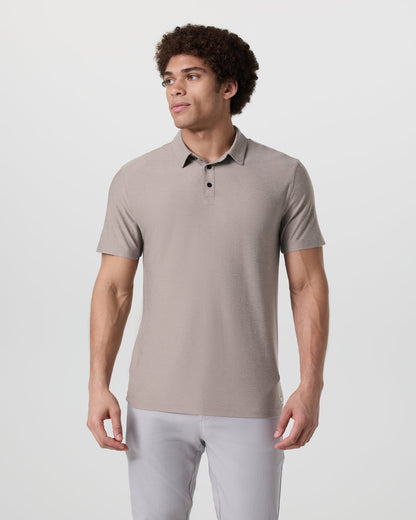 Strato Tech Polo Men's Mocha Heather Polo | Vuori Outlet