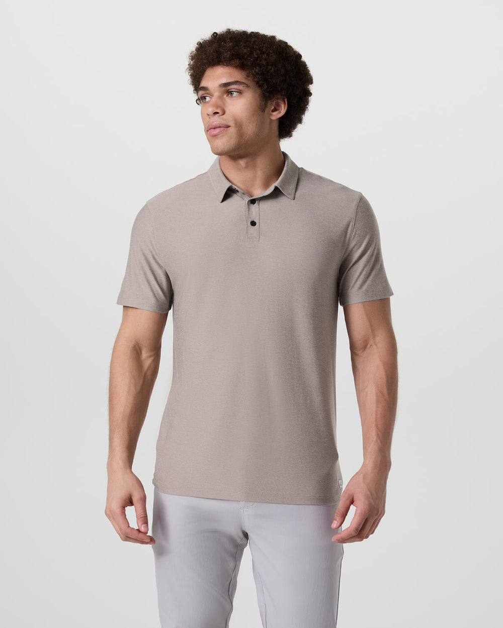 Strato Tech Polo Men's Mocha Heather Polo | Vuori Outlet