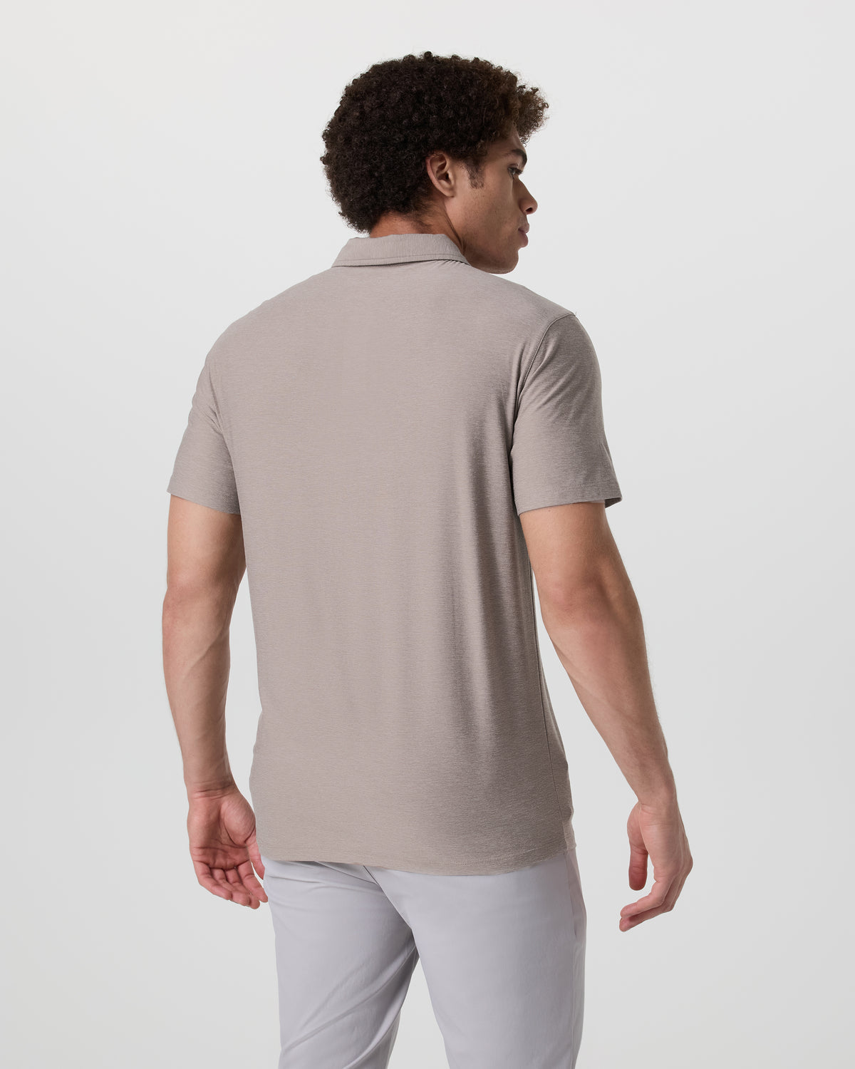 Strato Tech Polo Men's Mocha Heather Polo | Vuori Outlet