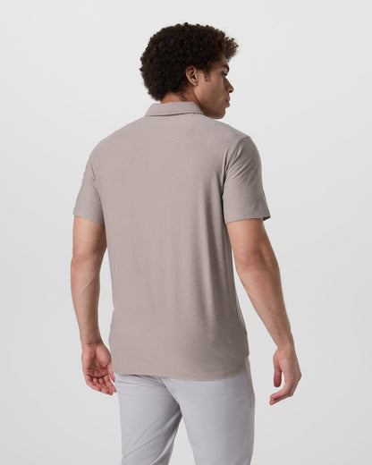 Strato Tech Polo Men's Mocha Heather Polo | Vuori Outlet