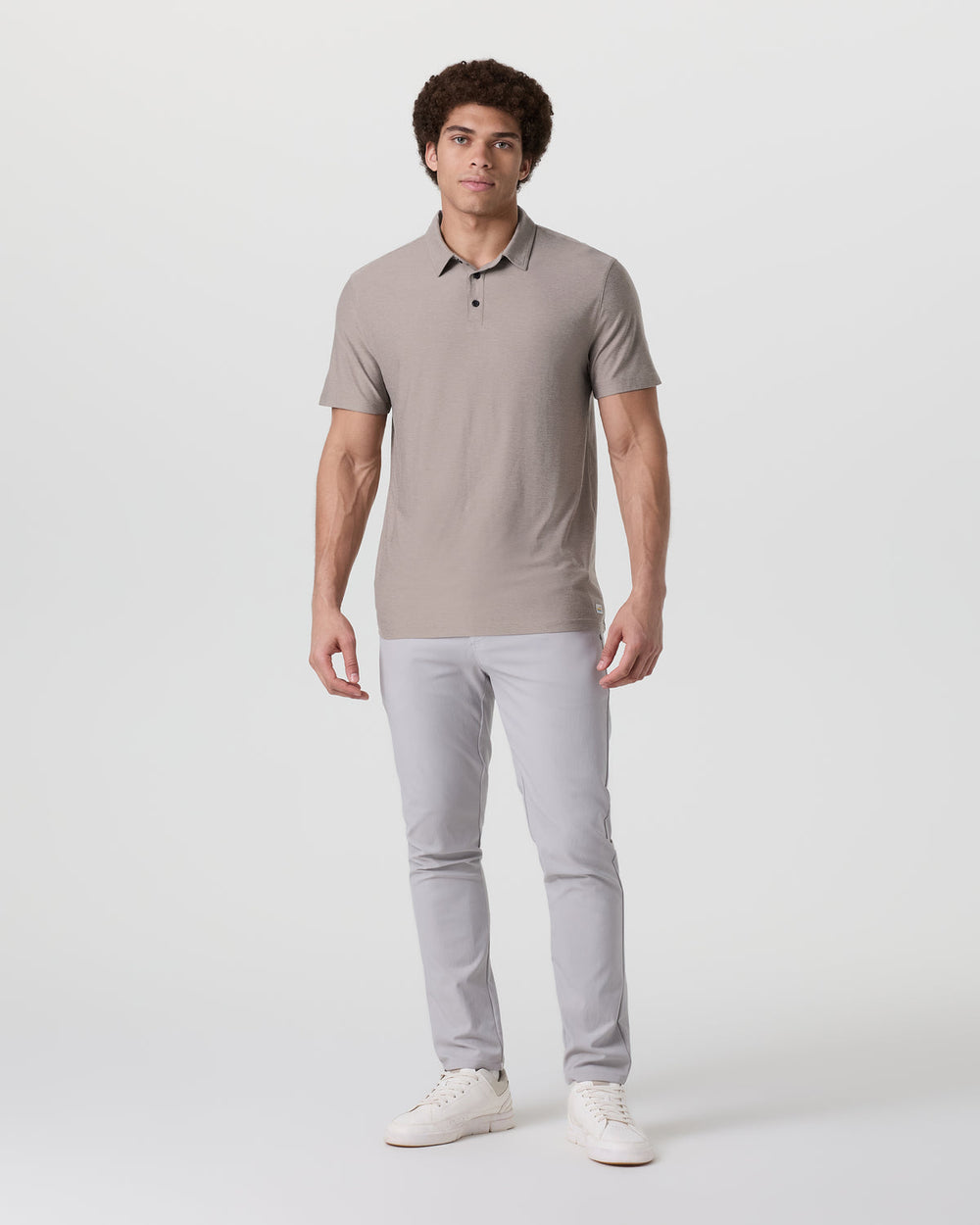 Strato Tech Polo Men's Mocha Heather Polo | Vuori Outlet