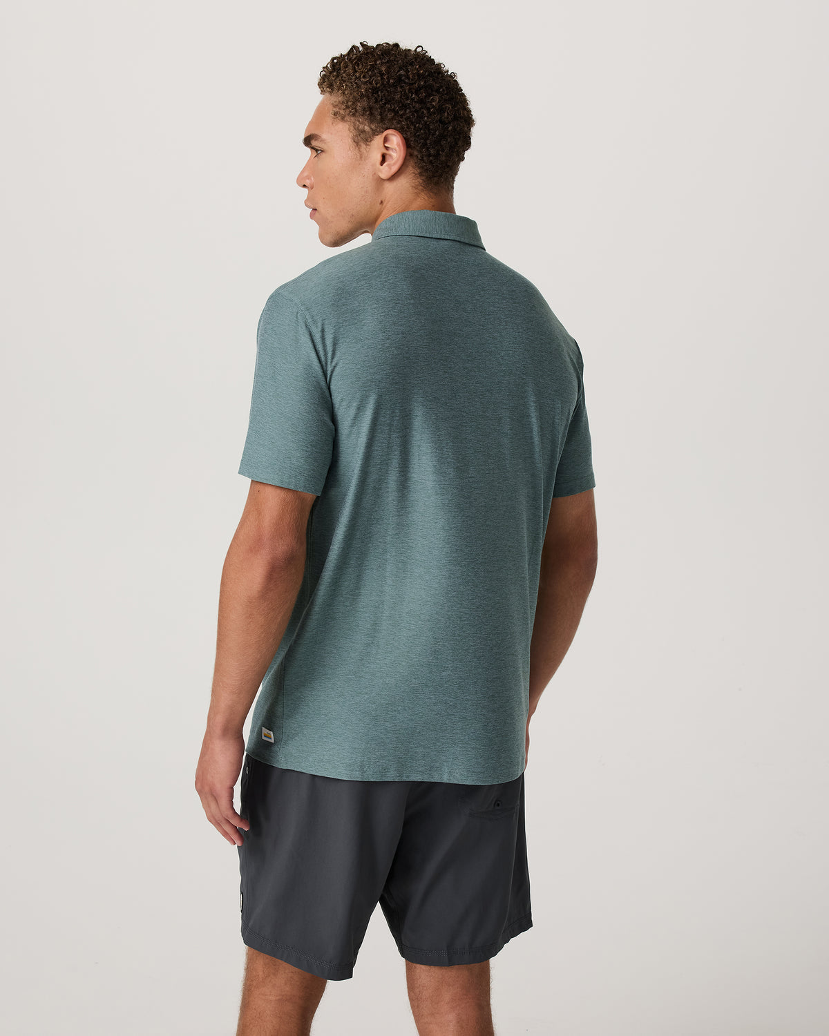 Strato Tech Polo Men's Bluegrass Heather Polo Shirt | Vuori US