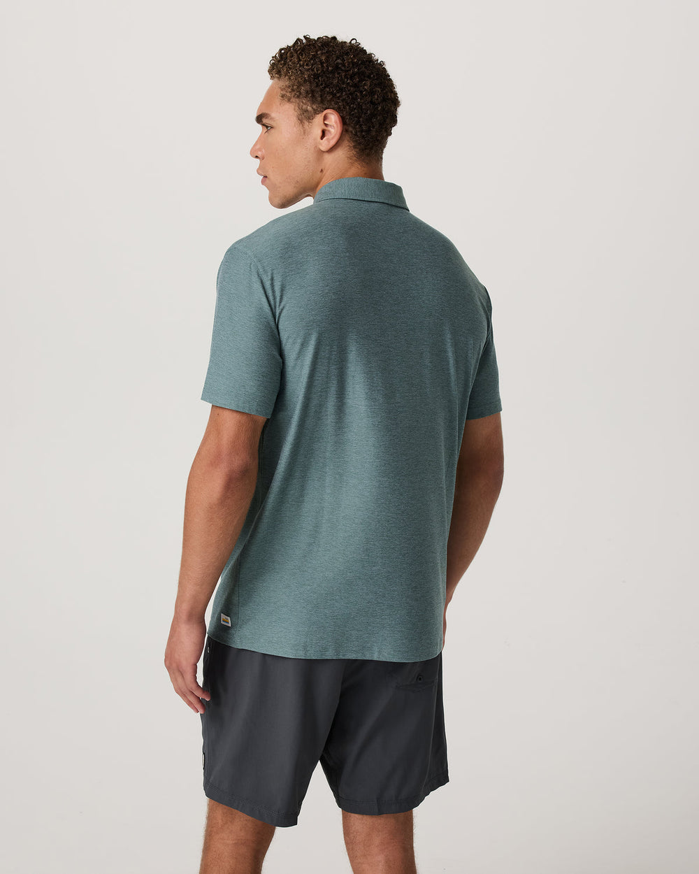 Strato Tech Polo Men's Bluegrass Heather Polo Shirt | Vuori US