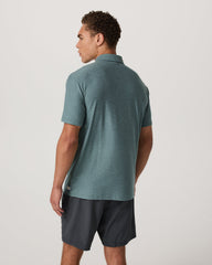 Strato Tech Polo Men's Bluegrass Heather Polo Shirt | Vuori US
