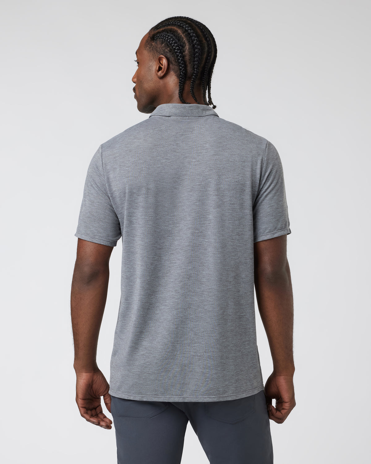 Knit Twill Polo Men's Heather Grey Golf Polo | Vuori