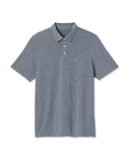 Knit Twill Polo Men's Heather Grey Golf Polo | Vuori