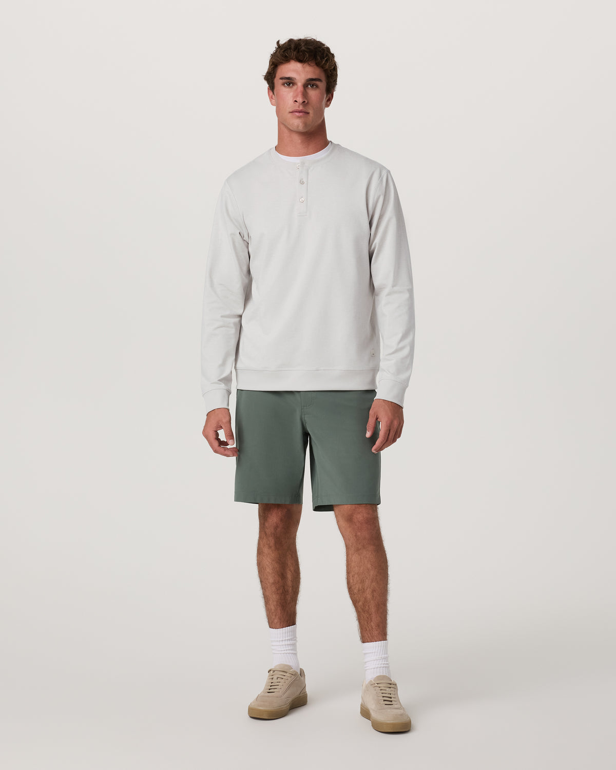 Men's Long Sleeve Coronado Henley - Relaxed Salt Heather | Vuori Sale