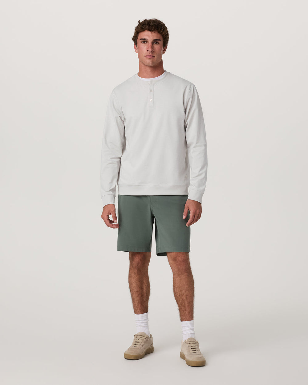 Men's Long Sleeve Coronado Henley - Relaxed Salt Heather | Vuori Sale