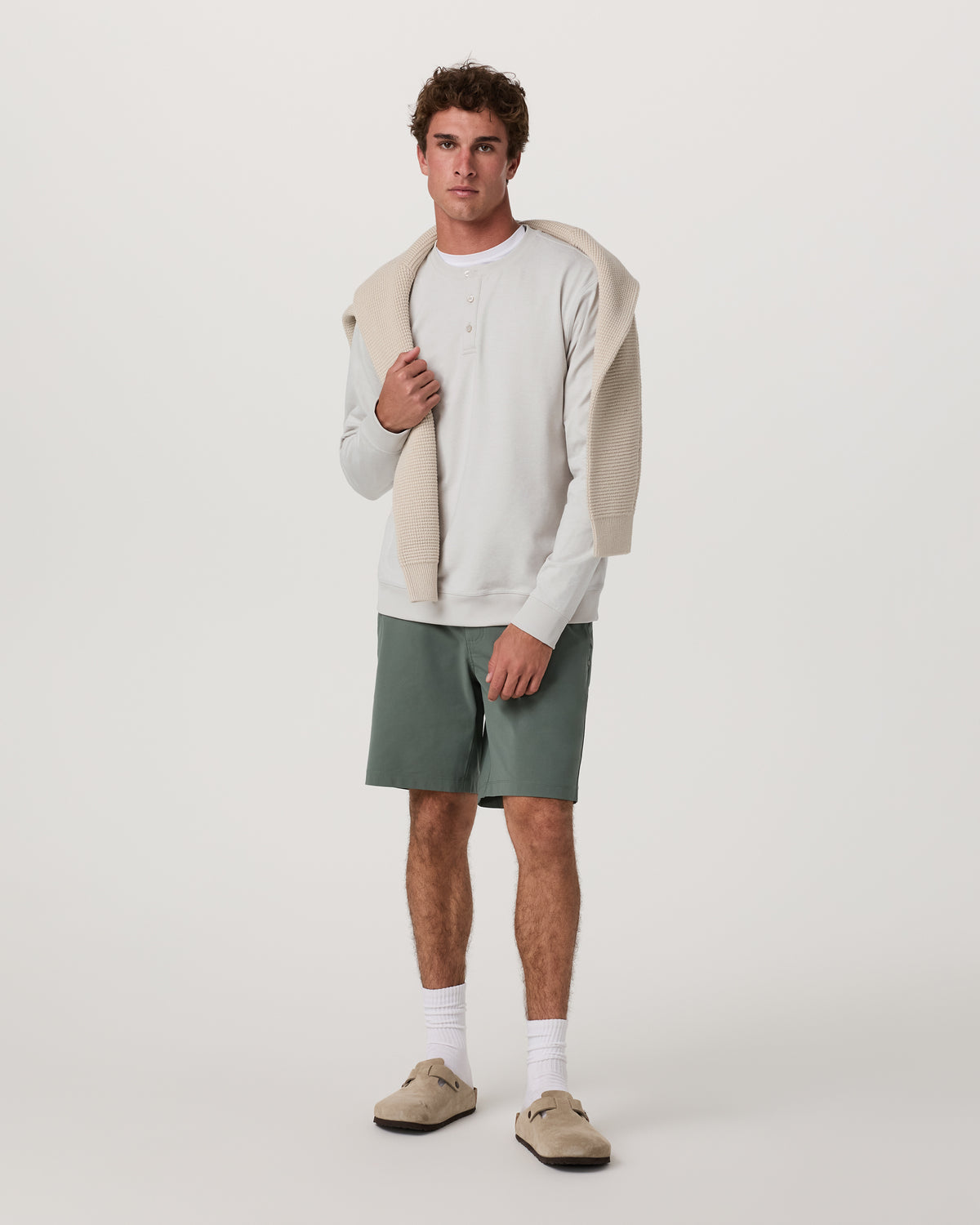 Men's Long Sleeve Coronado Henley - Relaxed Salt Heather | Vuori Sale